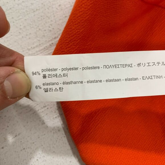 Zara Shirt Dress Women's Size S Orange Mid Sleeve Casual Scoop Neck Stretch Tee - Picture 9 of 11